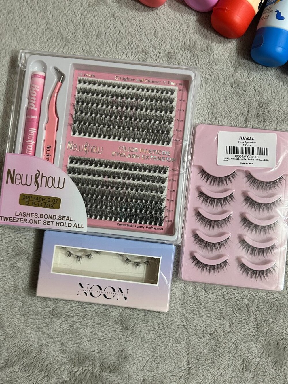 DIY Eyelash Extension Kit & False Eyelash Lot - Newshow, NOON, HH&LL